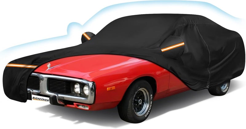 BIGACOVER Car Cover for Dodge Charger 1968-1974, Waterproof 210D Oxford Cloth and Cotton Cover Outdoor Full Car Covers with Zipper Windproof Heavy Duty All Weather with Wind, Sun, UV and Dust Protectio - Image 1